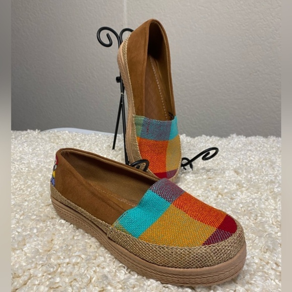 Colorful Patchwork Slip-On Espadrilles